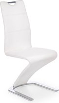 GIANNA Design stoel wit - Witte eetkamerstoel - Metalen poten - Wit (per 2 stuks)
