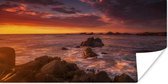 Poster Un coucher de soleil sur Big Sur en Amérique 160x80 cm - Tirage photo sur Poster (décoration murale salon / chambre)