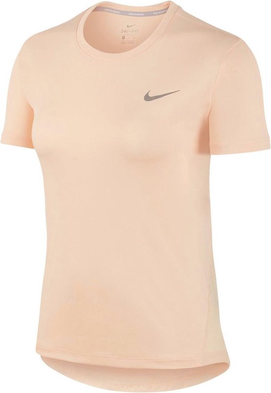 Schema Dageraad Ruïneren Nike - Miler Top Short Sleeve WMNS - Sportshirt Dames - L - Roze | bol.com