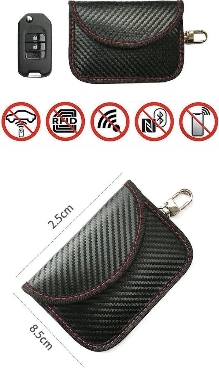 Autosleutel RFID antidiefstal | Keyless entry Beschermhoes | Antidiefstal | Carbon - Horizontaal 2024 Model