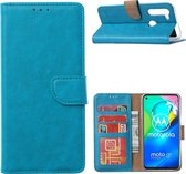 Xssive Hoesje voor Motorola Moto G8 - Book Case - Turquoise