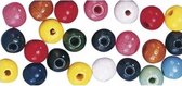 Gekleurde hobby kralen van hout 12mm - 192x stuks - Diy sieraden maken - Kralen rijgen hobby materiaal