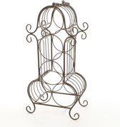 Wijnrek - Gietijzeren rek 5 flessen - Klassiek, Bruin - 56 cm hoog