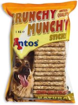 Antos - Hondensnack - Kauwstaaf Munchi Munchy - 100 stuks - 1 Kilo - 12,5cm - naturel