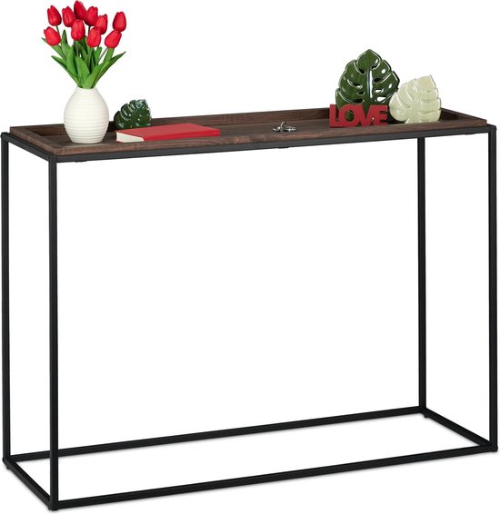 relaxdays table d'appoint industrielle - table console étroite - table  d'entrée haute... | bol.com