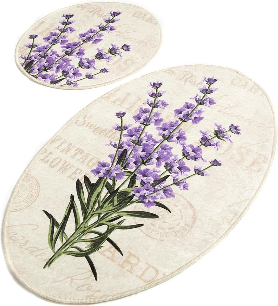 Chilai Home Lavender - Badmat Set - 2 Stuks- 100% Micro Polyamide - Anti Allergisch