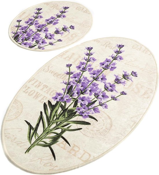 Chilai Home Lavender - Badmat Set - 2 Stuks- 100% Micro Polyamide - Anti Allergisch