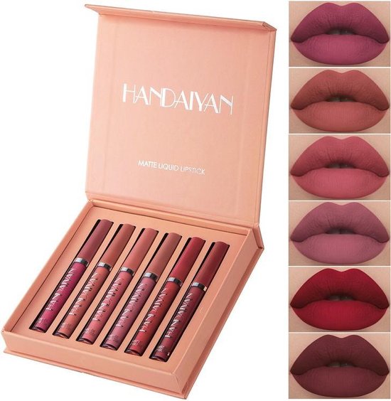 Handaiyan Lipstick Matte - Set van 6 Kleuren - Lippenstift - Langhoudend - Make Up
