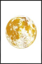 JUNIQE - Poster met kunststof lijst Lunar gouden -40x60 /Goud & Wit