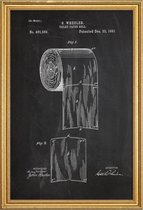 JUNIQE - Poster met houten lijst Toiletpapier - patent -30x45 /Wit &
