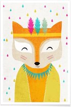 JUNIQE - Poster Regenmaker -13x18 /Geel & Oranje
