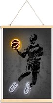 JUNIQE - Posterhanger Michael Jordan 23 -30x45 /Geel & Zwart