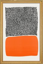 JUNIQE - Poster met houten lijst City Sunset -30x45 /Grijs & Oranje