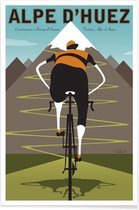 JUNIQE - Poster Alpe d'Huez -60x90 /Blauw & Grijs