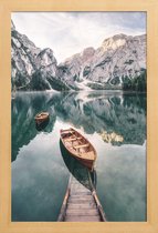 JUNIQE - Poster in houten lijst Dolomites -40x60 /Blauw & Groen