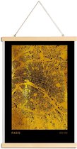 JUNIQE - Posterhanger Paris kaart gouden -20x30 /Goud & Zwart