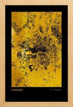JUNIQE - Poster met houten lijst London gouden -40x60 /Goud & Zwart