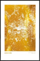 JUNIQE - Poster met kunststof lijst London gouden -20x30 /Goud & Wit