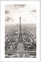 JUNIQE - Poster in kunststof lijst Tour Eiffel -30x45 /Grijs & Ivoor