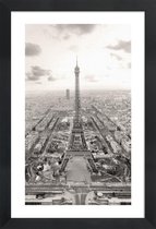 JUNIQE - Poster met houten lijst Tour Eiffel -13x18 /Grijs & Ivoor