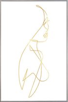 JUNIQE - Poster met kunststof lijst Femme I gouden -30x45 /Goud & Wit