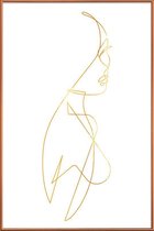 JUNIQE - Poster met kunststof lijst Femme I gouden -30x45 /Goud & Wit