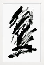 JUNIQE - Poster met houten lijst Black Abstract -13x18 /Wit & Zwart