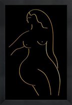 JUNIQE - Poster met houten lijst Form II gouden -40x60 /Goud & Zwart