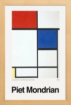 JUNIQE - Poster met houten lijst Mondrian - Composition II, with Red,