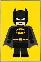 JUNIQE - Poster met kunststof lijst Batman Toy -40x60 /Geel & Zwart