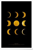 JUNIQE - Poster Lunar Phases gouden -30x45 /Kleurrijk