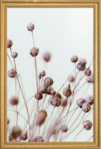 JUNIQE - Poster met houten lijst Poppy Heads -30x45 /Bruin & Ivoor