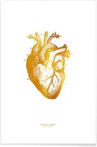 JUNIQE - Poster Human Heart gouden -13x18 /Goud & Wit