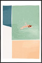 JUNIQE - Poster in kunststof lijst Bathing -40x60 /Ivoor & Roze