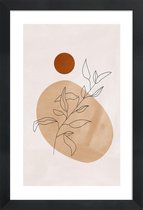JUNIQE - Poster in houten lijst Desert Reed -30x45 /Ivoor & Oranje