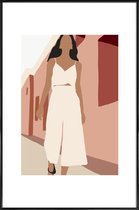 JUNIQE - Poster in kunststof lijst Summer -20x30 /Rood & Roze