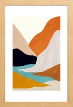 JUNIQE - Poster in houten lijst Mountainscape -20x30 /Kleurrijk