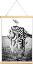 JUNIQE - Posterhanger Zebra and Friend -40x60 /Wit & Zwart