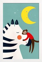 JUNIQE - Poster in houten lijst Goodnight Hug -40x60 /Kleurrijk