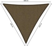 Shadow Comfort® Gelijkzijdige driehoek schaduwdoek - UV Bestendig - Zonnedoek - 600 x 600 x 600 CM - Japans Brown