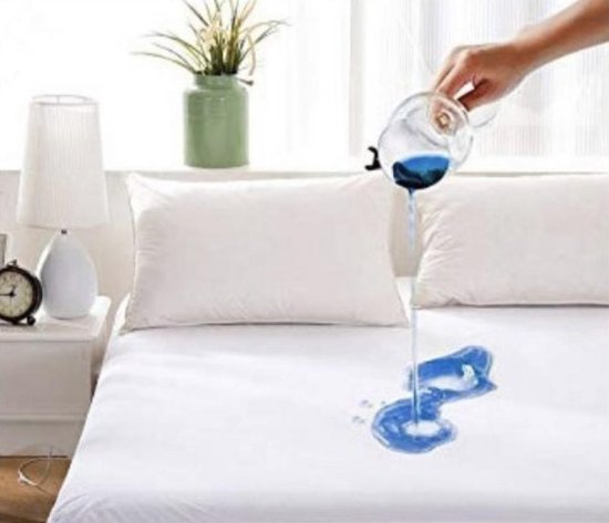 Home bedding-Waterdicht Matrasbeschermer-Hoeslaken-Molton-flanel-100% katoen -Antibacteriëel-Rondom Elastiek-Wit-2Persoons-140x200+30cm