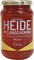 Heidemelangehoning - 450g - Imkerij de Werkbij - Honing vloeibaar - Honingpot