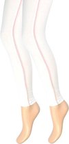 Kinderlegging - Glitterstreep - Wit-Roze - Maat 122-128
