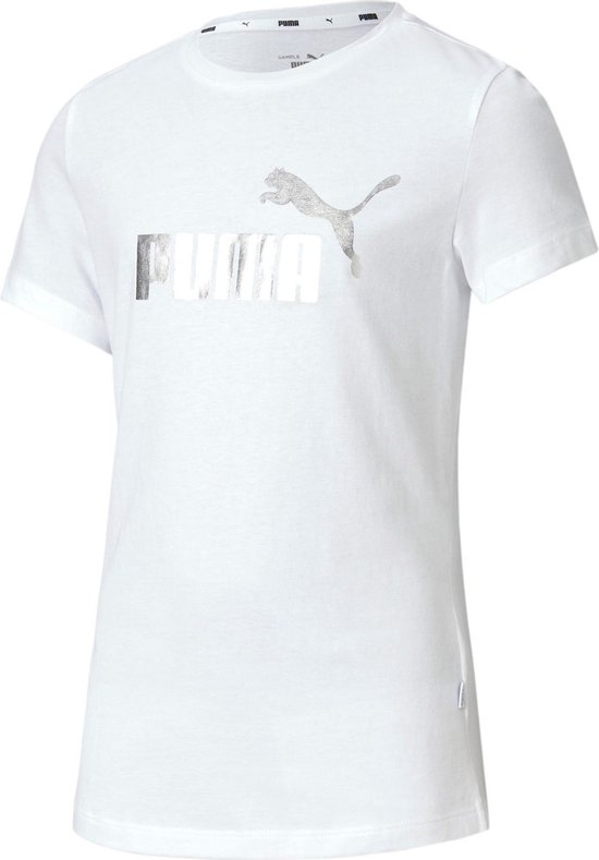 selecteer semester Prediken Puma T-shirt - Meisjes - wit/zilver | bol.com