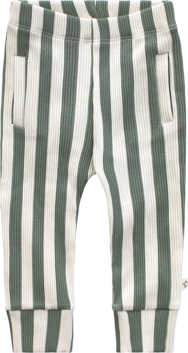 rib baby broekje jongen / meisje - wit met groen gestreept - Bold Stripes |  bol.com