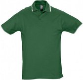 SOLS Herenpraktijk getipt Pique korte mouw Poloshirt (Groen/Wit)