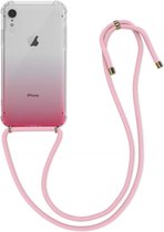 kwmobile telefoonhoesje voor Apple iPhone XR - Hoesje met koord in roze / transparant - Back cover voor smartphone