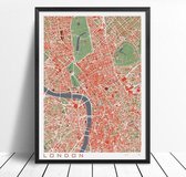 Classic Map Poster London - 60x90cm Canvas - Multi-color