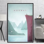 Norway Minimalist Poster - 50x70cm Canvas - Multi-color