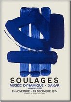 Pierre Soulages Exhibition Poster - 21x30cm Canvas - Multi-color